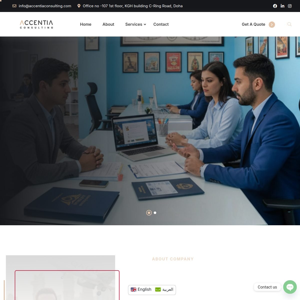 Accentia Consulting website by PearlMind